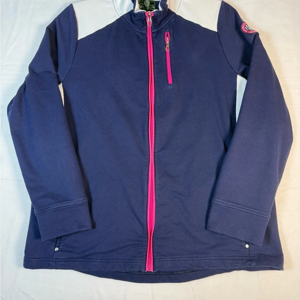 Lauren Ralph Lauren Activewear Blue, White and Pink Zip-up Jacket Size 1X - Picture 11 of 11